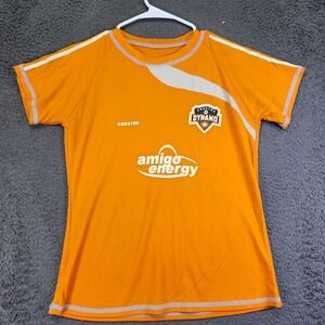 Houston‎ Dynamo Soccer Jersey Amigo Energy Orange Stripes T-Shirt Size S